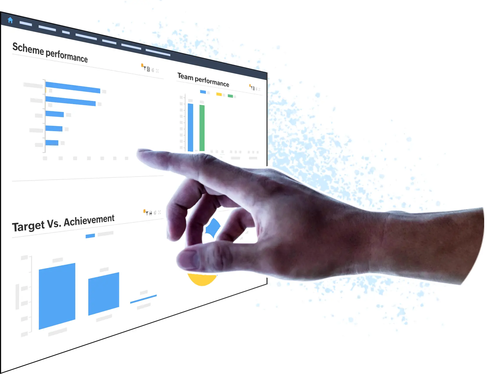 Interactive reports in dealer distributor management system