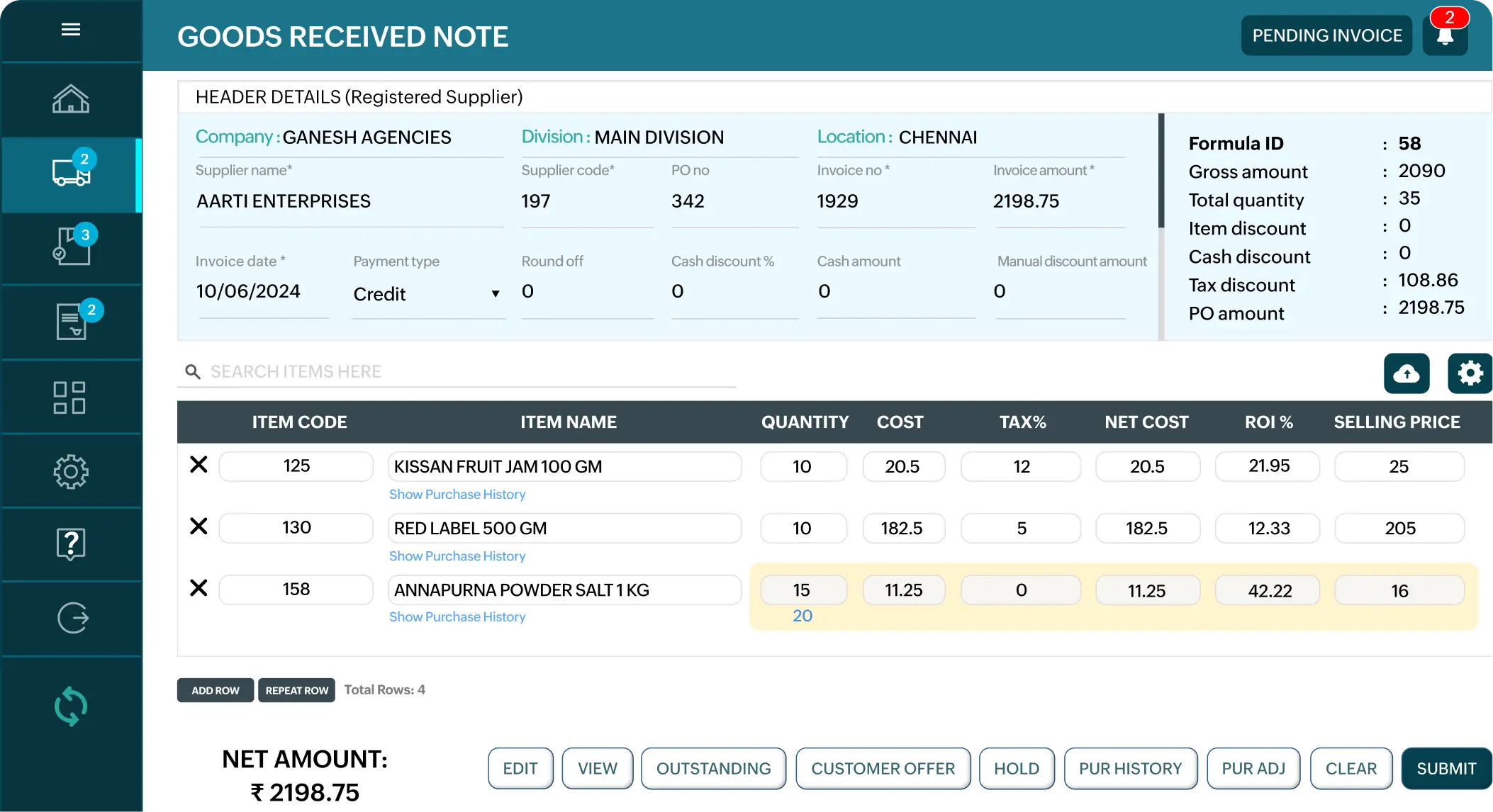 Online retail procurement system to complete goods-in processes remotely