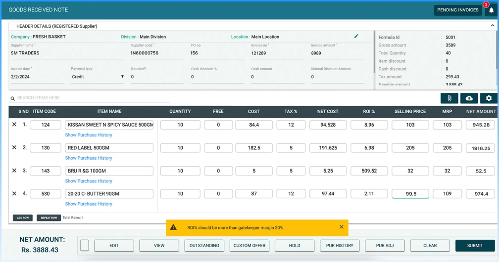 Protect your margins from leakage with gatekeeper margins in supermarket ERP