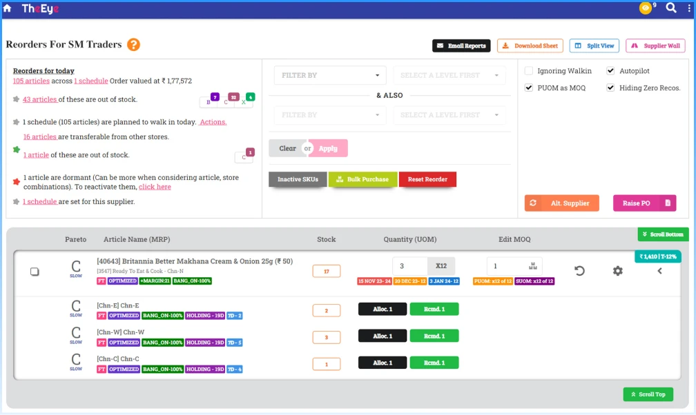 Enjoy hassle-free stock transfers and stock allocations with supermarket ERP